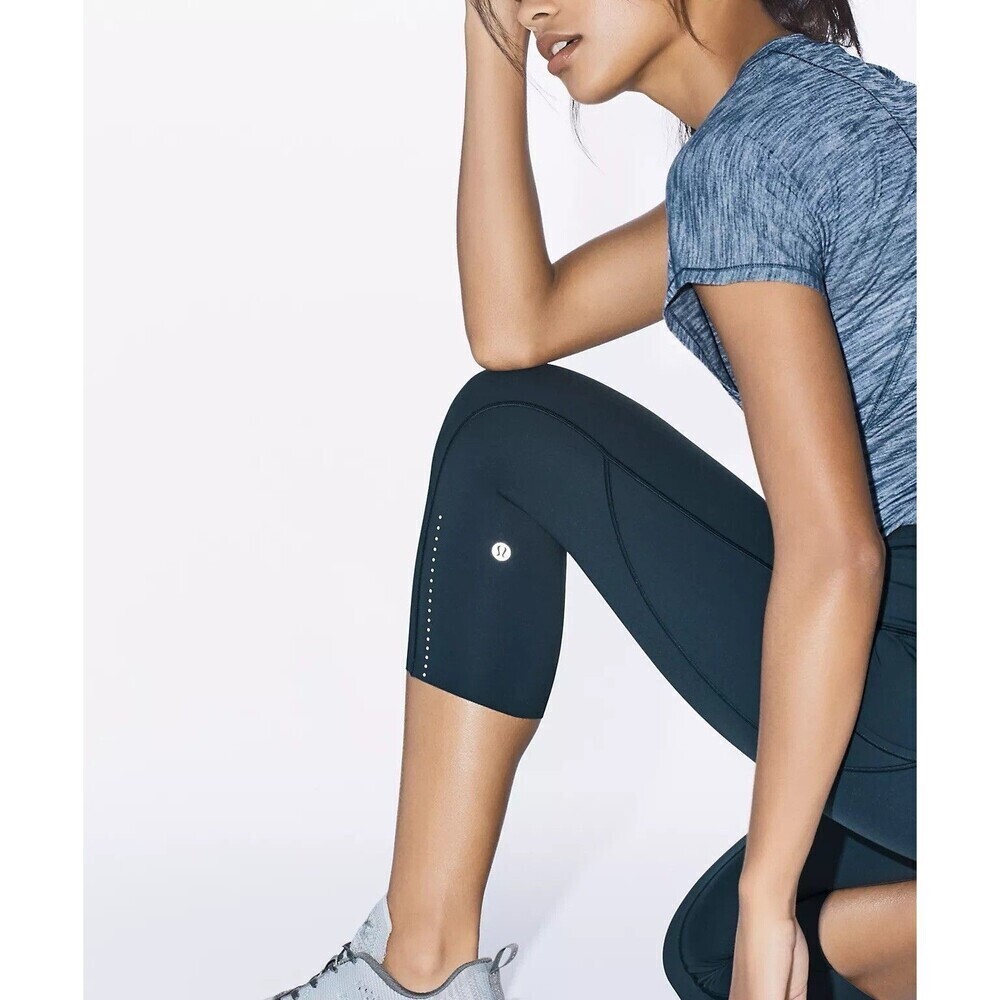 Lululemon Fast Free Crop II *Nulux 19" Grey Eucalyptus Size 8 - Picture 7 of 14